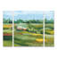 Ensemble de 3 panneaux muraux - Grace Popp «Idyllic Valley I», art mural sur toile pour le salon, la chambre à coucher ou le bureau 