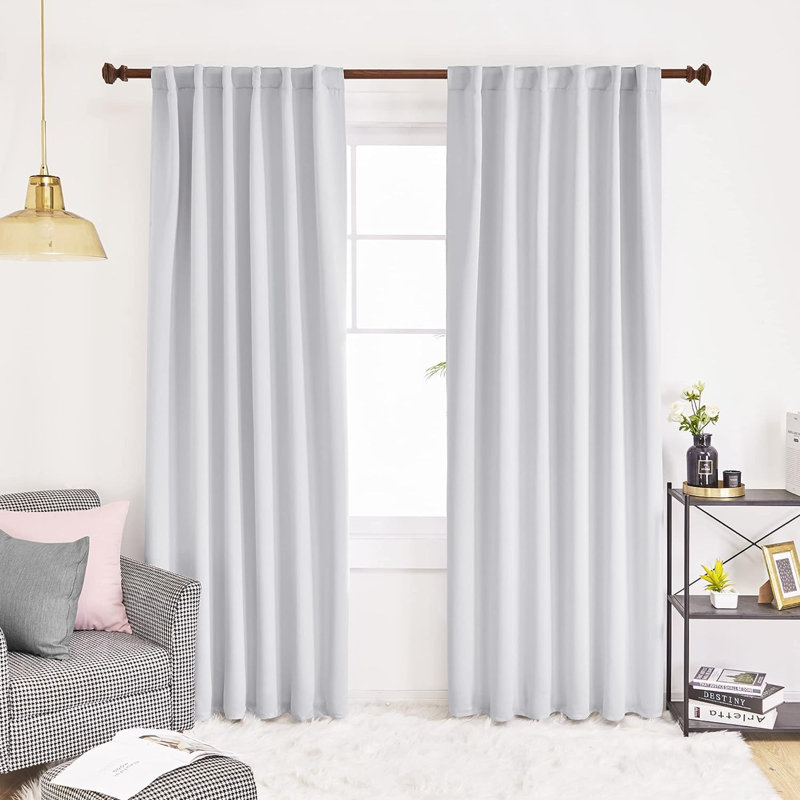 Blackout Curtain Pair, Silver Gray, 52" W x 95" L