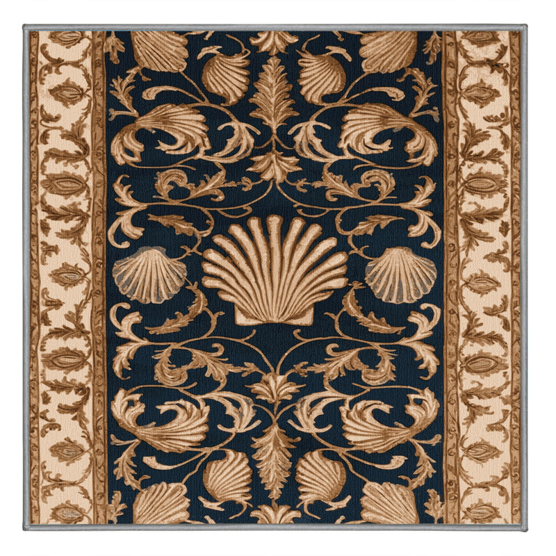 Tapis brun français lavable à la machine, Carré 4 pi