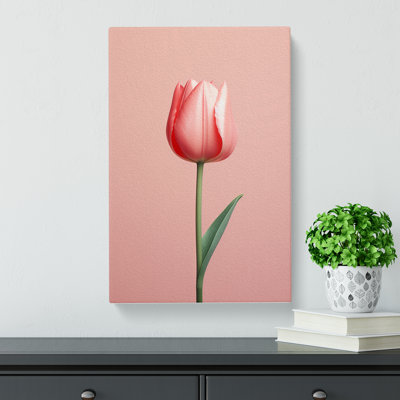 Tulip Flower Minimalism - Wrapped Canvas