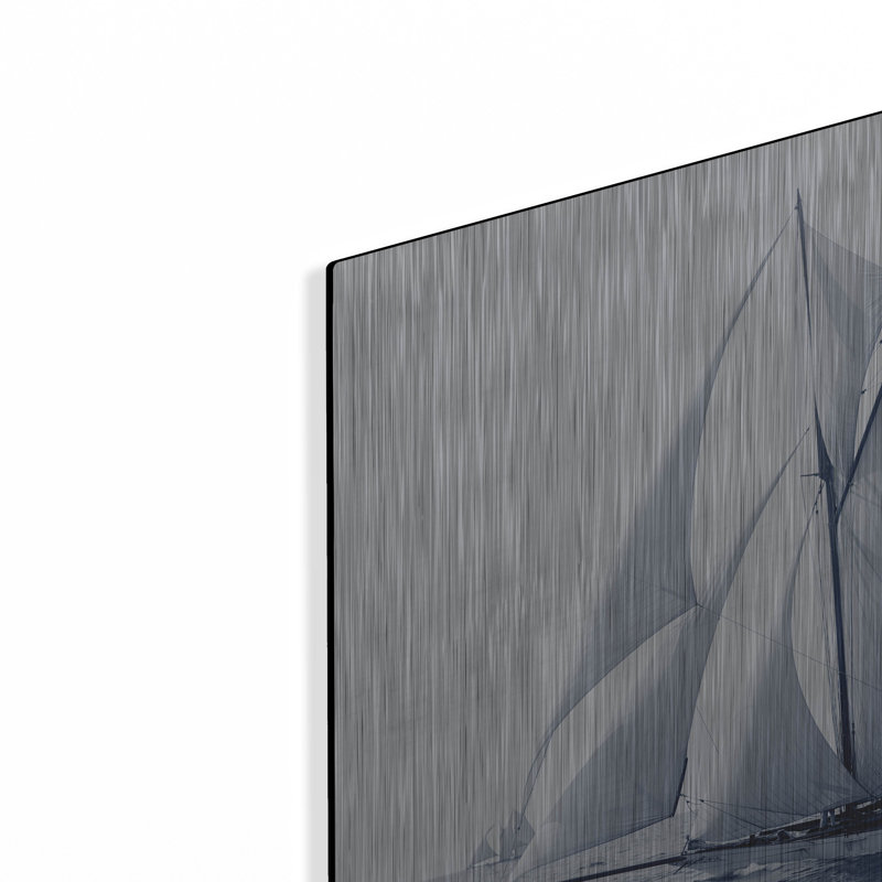 Breakwater Bay «Indigo Yacht 2» par Stellar Design Studio, art mural en métal, 24 po x 16 po, H 12 po x l 16 po