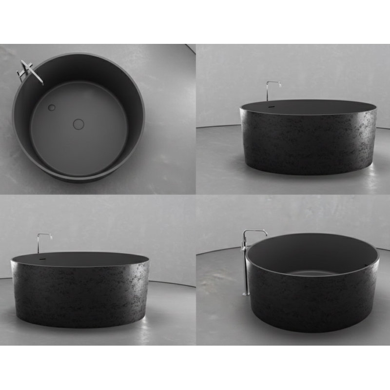 Baignoire autoportante 58,9 po , Fer / noir