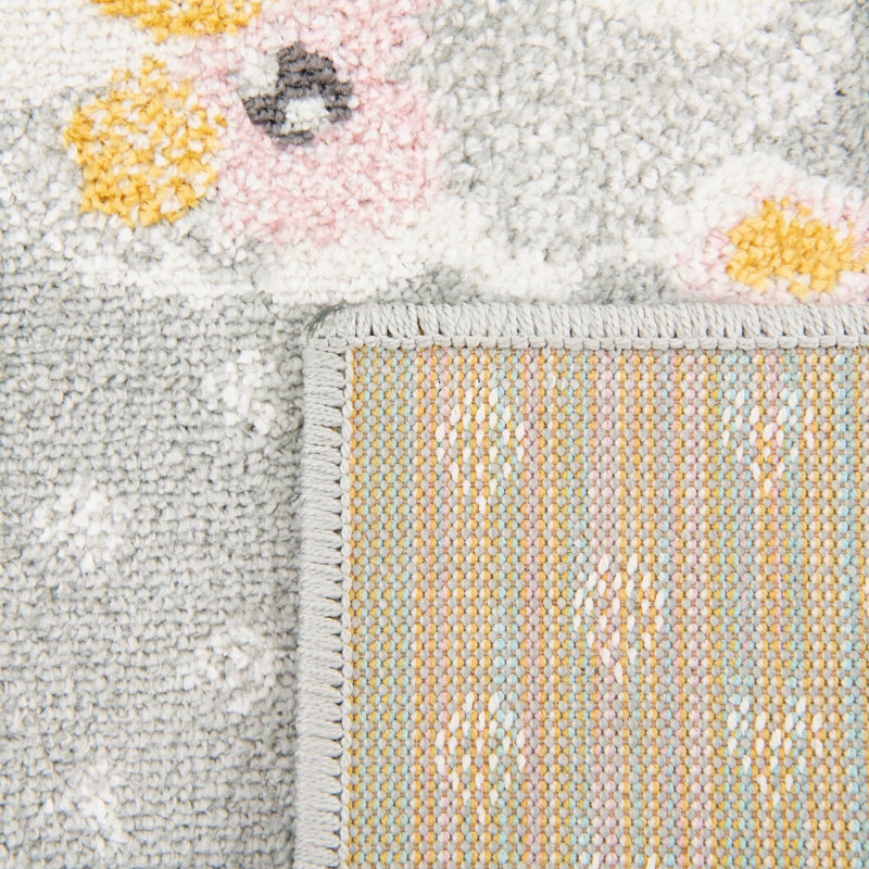 Rectangle Polka Dots Polypropylene Plastic Rug, Rectangle 5'3" x 8', Gray