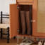Cherry Wood Colour+Silver Manufactured Wood+Metals Shoe Storage