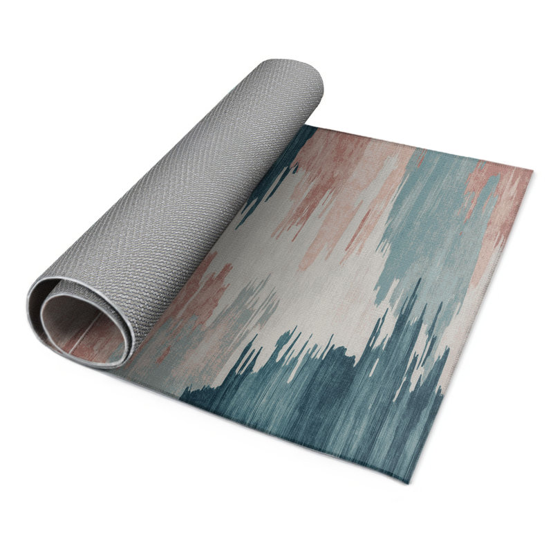 Watercolor Gray Indoor and Outdoor Area Rug, Rectangle 3' x 5'