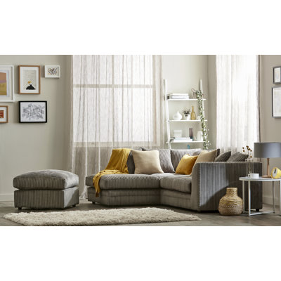 Moana 3 - Piece Upholstered Corner Sofa Chaise with Ottoman