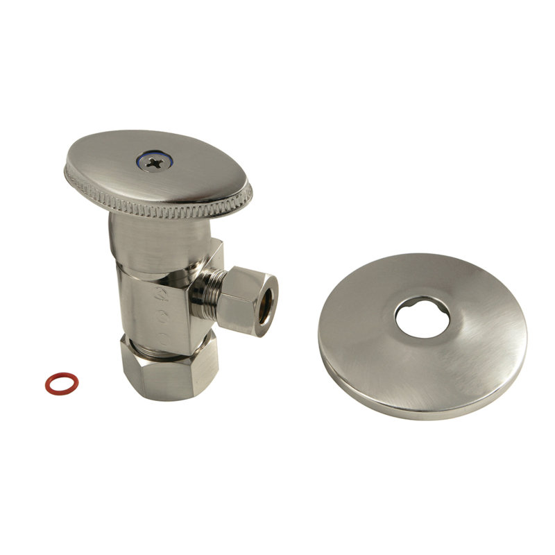Butée d'angle à cartouche en céramique Hardisc de 5/8 po Kingston, Nickel brossé