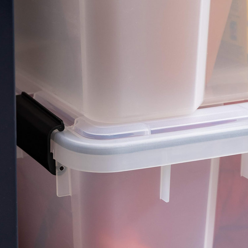  74 Qt Storage Bins Plastic Gasket Box with Tight Latching Lids, 2 Pack