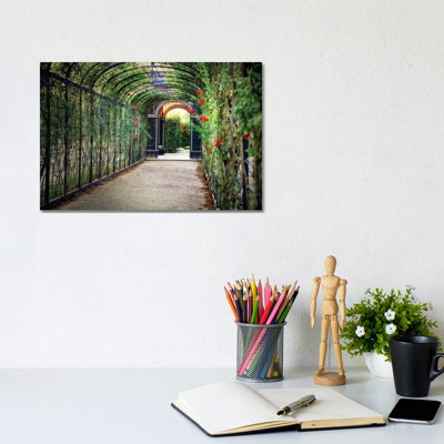 Rose Trellis In Schonbrunn Palace by George Oze - No Frame Gallery-Wrapped Canvas Giclée on Canvas