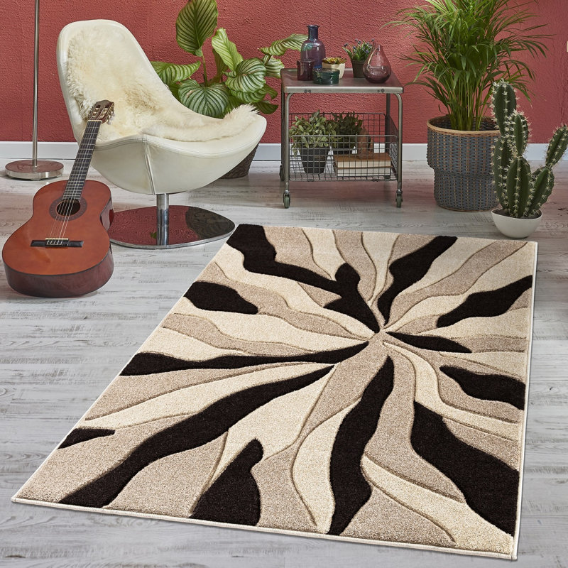 Arayia Rectangle Abstract Area Rug, Rectangle 60 x 110cm