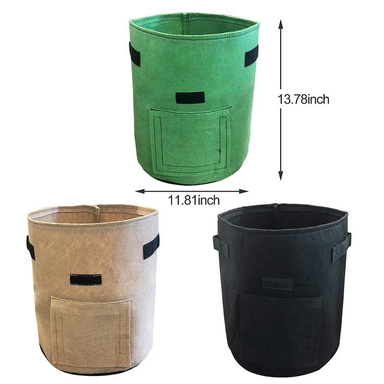 Heavy Duty Thickened Plant Grow Bags (Set of 5) VIVOSUN Size: 16 H x 22 L x 22 D