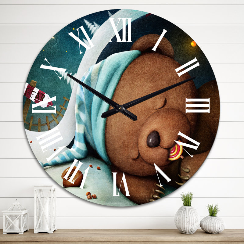 Ours qui dort dans le coin - Horloge murale pour enfants, Moyenne