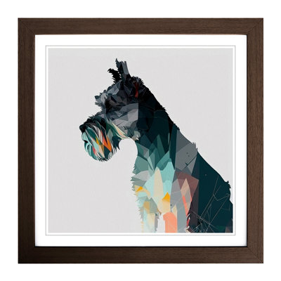 Schnauzer Minimalism - Single Picture Frame Print on Wood