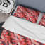 Feuilles tropicales rouges - ensemble de housse de couette traditionnel - microfibre de polyester-2117144426