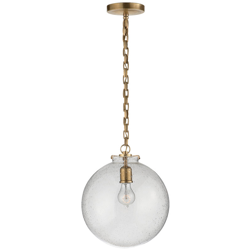 Thomas O'Brien Katie Globe Pendant, Seeded, Antique Brass