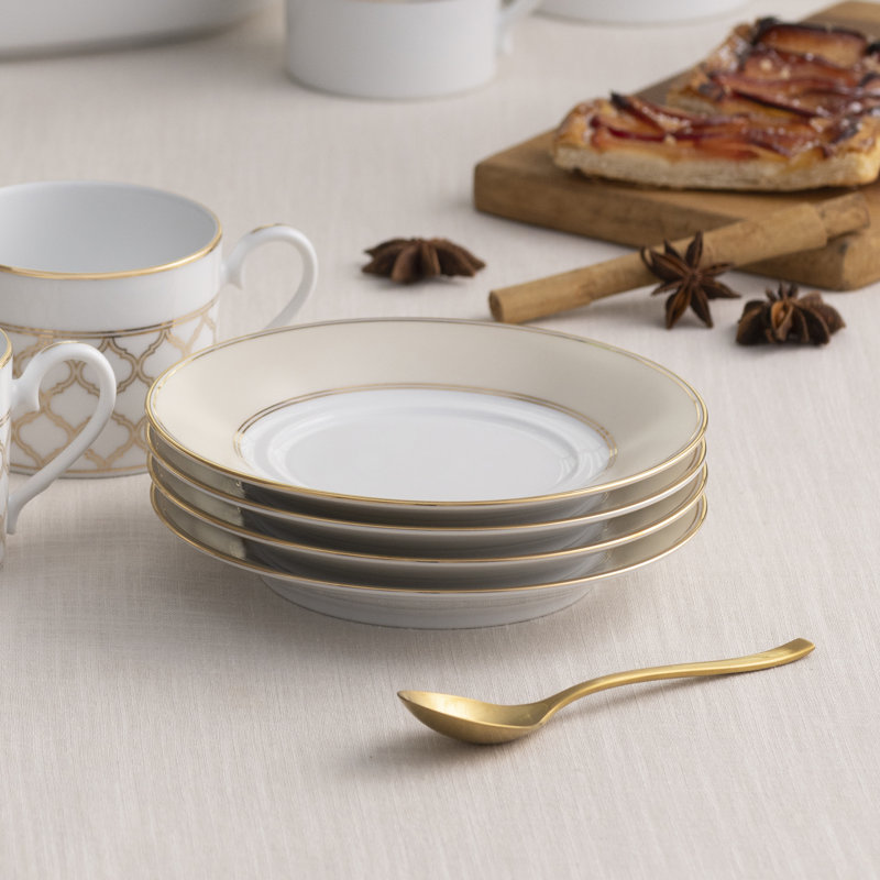 Ensemble de 4 soucoupes de 6 po Noritake, Or