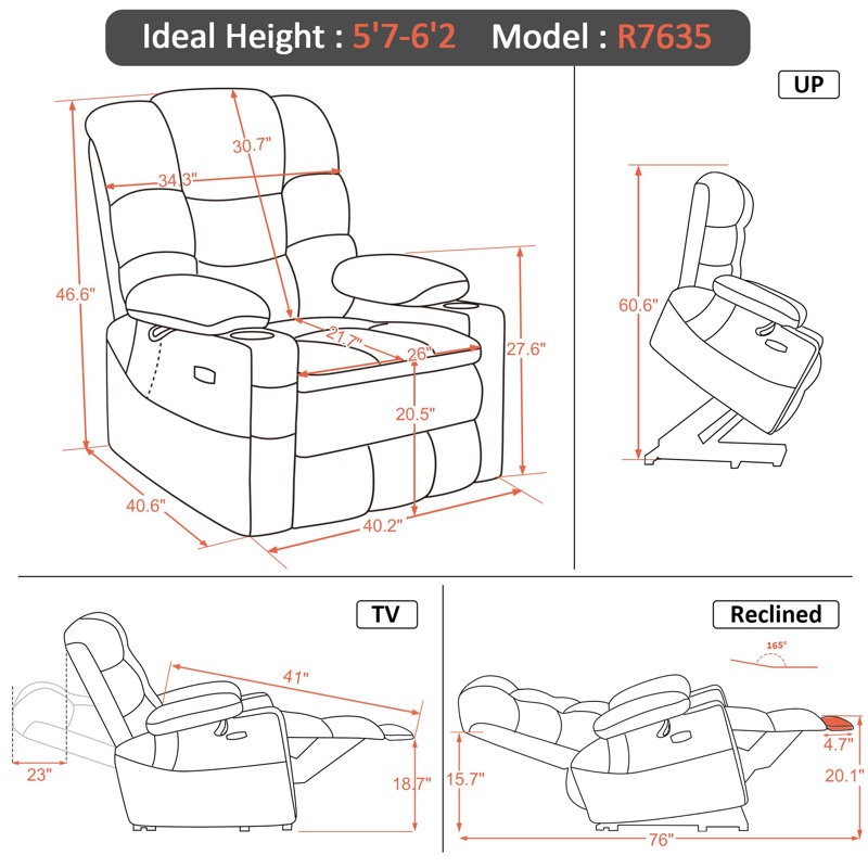 27.2" Extra Wide Dual Motor Power Recliner Lift Chair with Massage and Dual Heating, Infinite Position, Fabric, Gray