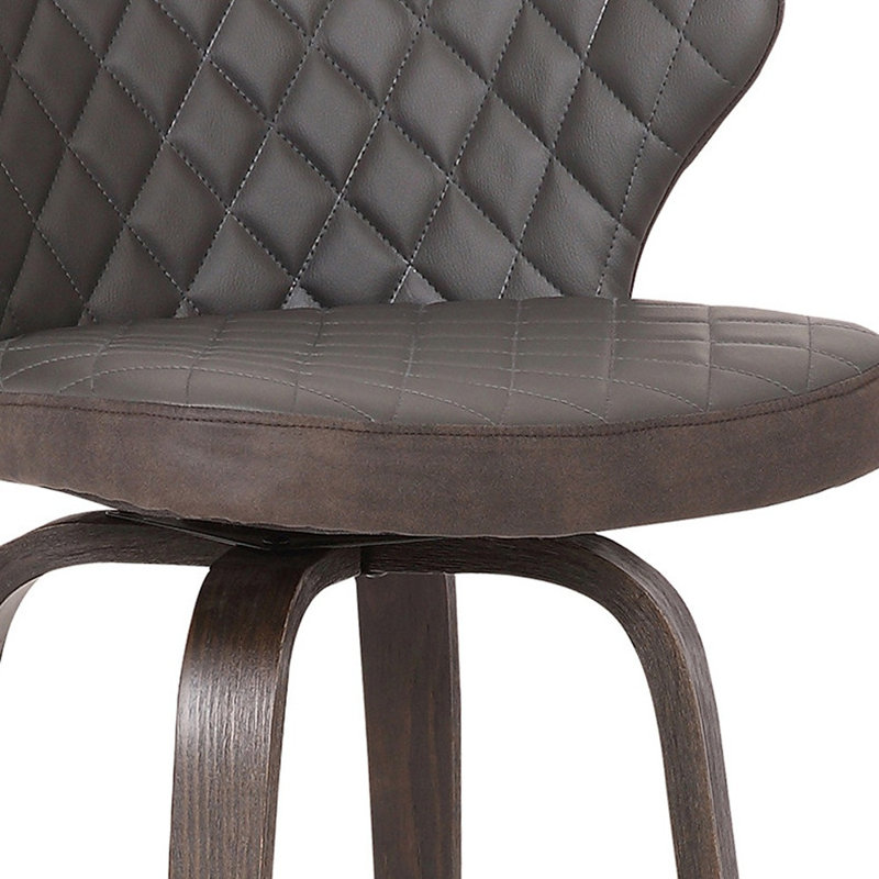 Chaise pivotante en similicuir et fer brun, Tabouret de comptoir (siège d'une hauteur de 26 p