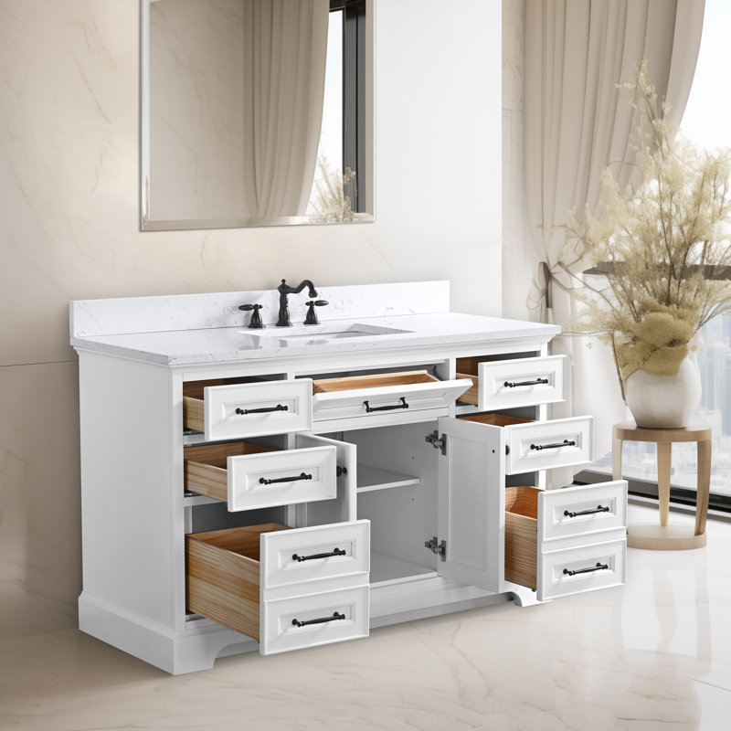 Aanayah 54" Single Bathroom Vanity Set, White