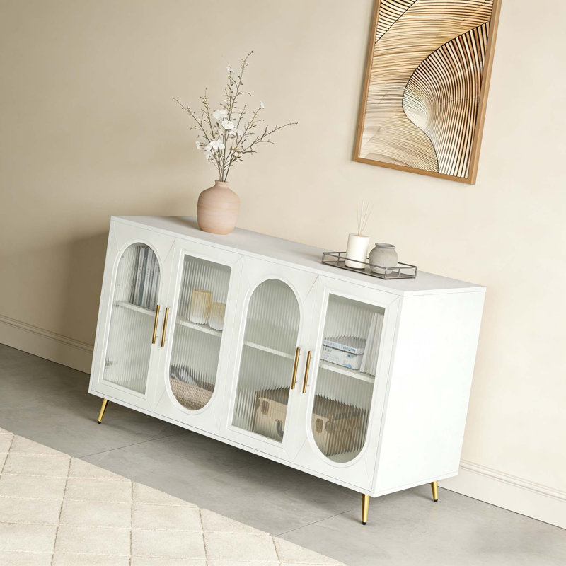 Armoire de rangement et tablettes réglables, Blanc antique