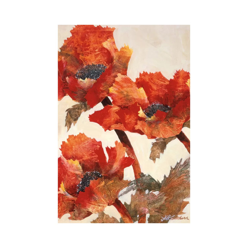 Poppies II by Joyce Kamikura - Wrapped Canvas Painting, 66.04 cm H x 45.72 cm W