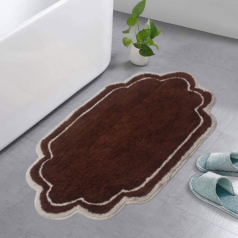 Tapis pour salle de bain Dobrinka, Brun, 21 po x 34 po (rectangulaire)