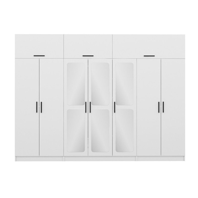 Elina 7 Door Manufactured Wood Wardrobe, 235cm H x 270cm W x 52cm D