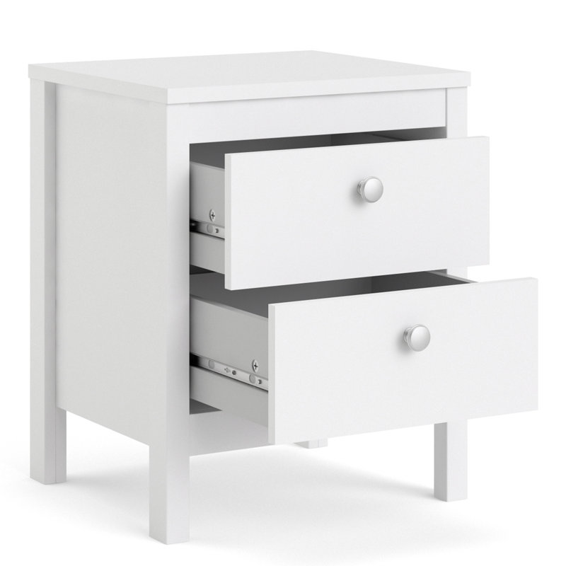 Cynsere 43.6cm W Manufactured Wood Bedside Table, White