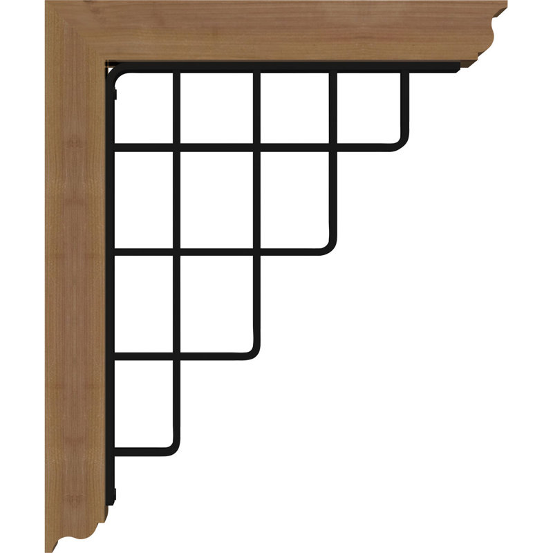 Support de fer traditionnel 4 po Diane, H 23 po x P 20 po, Cèdre rouge de l'Ouest l 4 po x T 4 po (sciage br