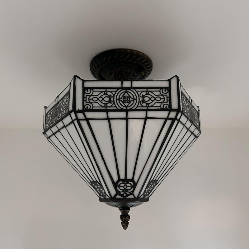 12'' 2 - Light Bronze Bowl Ceiling Fan Light Kit, White