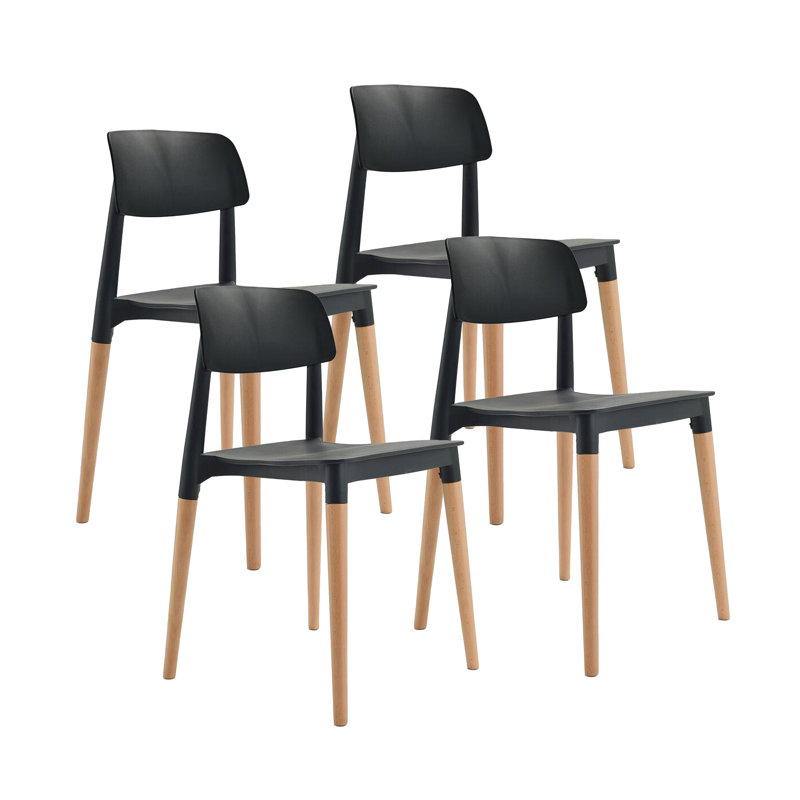 45cm H Stacking Side Chair, Black