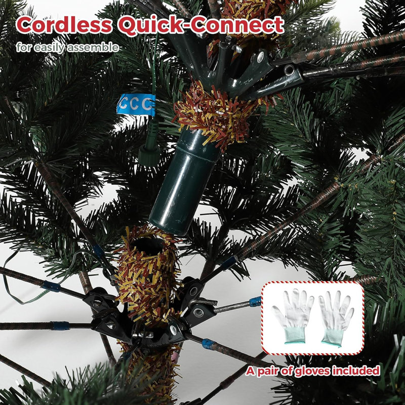 Lighted Artificial Christmas Tree, 6.5' H