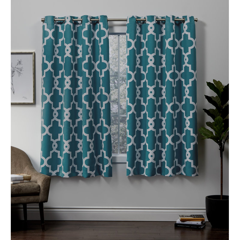 Neida Room Darkening Curtain Pair, Teal, 52" W x 84" L
