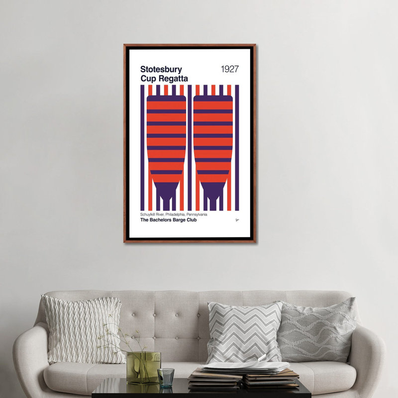 1927 Stotesbury Cup Regatta - reproduction d'art murale - toile encadrée, Brun, H 48 po x l 32 po