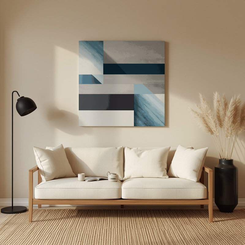 Minimalisme 44, art mural en métal bleu, H 12 po x l 12 po