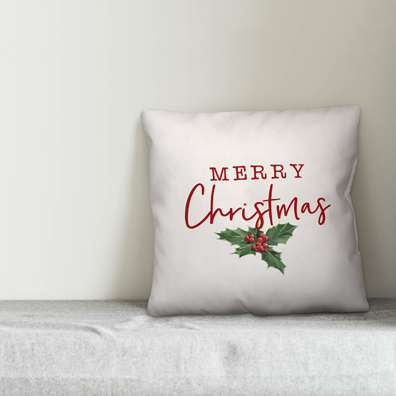  Coussin Merry Christmas Poinsettia, Extérieur, 20 po X 20 po