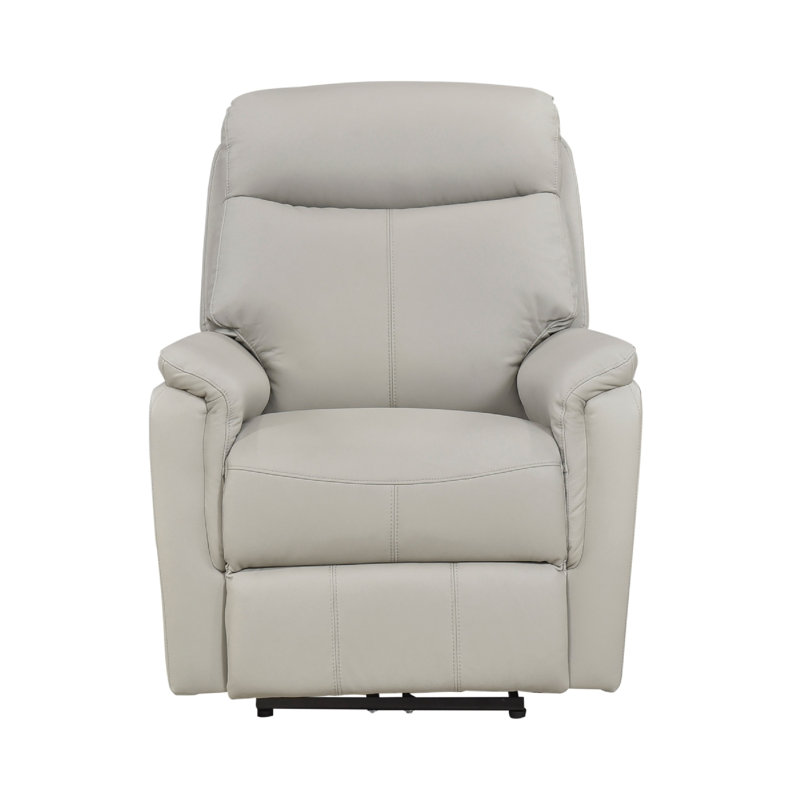Fauteuil inclinable électrique Lea USB avec bourre en mousse et cuir gris clair