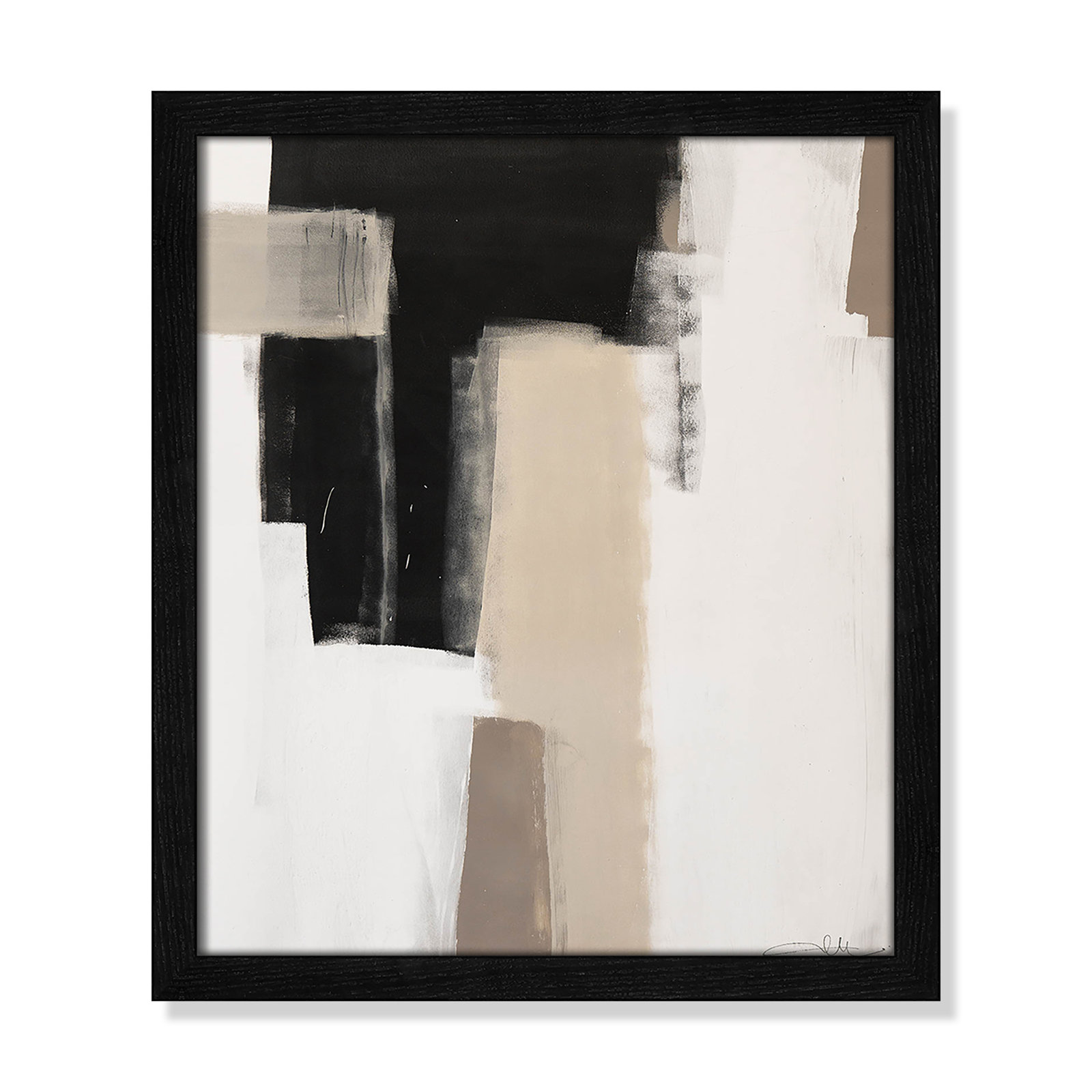 Earth Scapes I by Casa Fine Arts, 15" H x 13" W x 1.25" D, Black Slim Unmatted Picture Framed