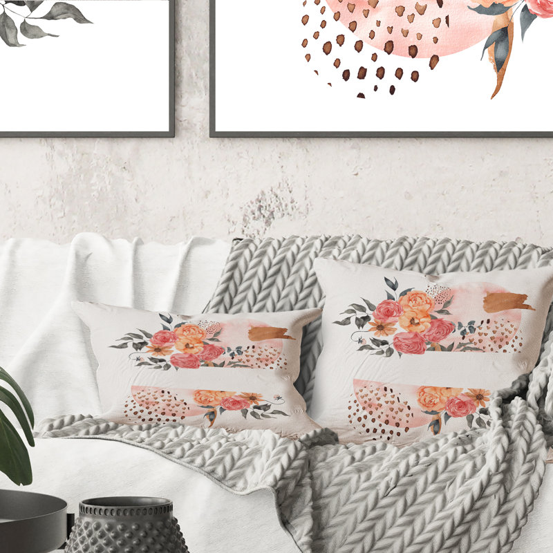 Bouquet d'automne orange et rouge - Coussin décoratif traditionnel imprimé 1