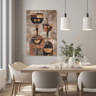 1Pc Framed Canvas Poster Print Abstract figure, geometric collage, cubist style Wall Art Wall Pediments, Wall Decor, Perfect for Room Decor Living Roo