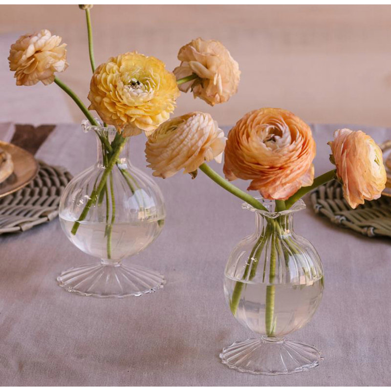 Glass Table Vase, 5.25" H x 3.75" W x 3.75" D