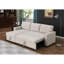 Canapé modulaire rembourré beige avec méridienne - rembourrage en mousse de lin à 3 sièges, coussins de dossier amovibles et rangement pour accueillir et divertir les attentes des visiteurs de nuit-2102676159