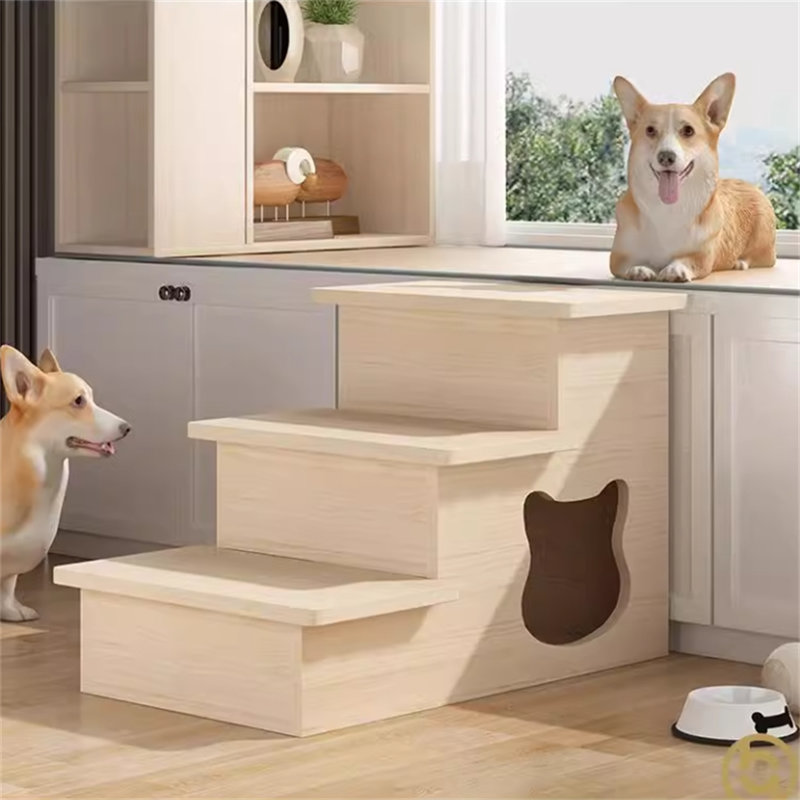Escalier pour chien avec fenêtre