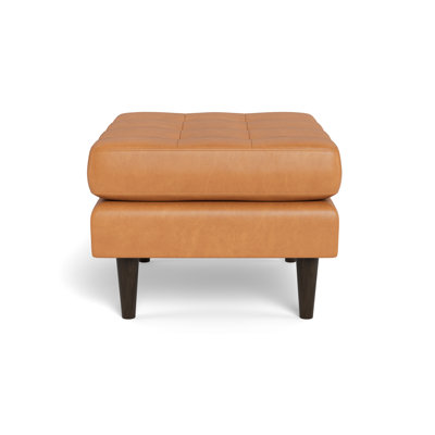 Jackie Leather Ottoman, Hudson Lager