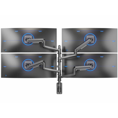 VIVO Quad Ultrawide Heavy Duty Pneumatic Arm Wall Monitor Mount Fits 38” Screens