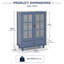 Buffet moderne avec portes en verre, tablette réglable et tiroir, bleu-1746885479