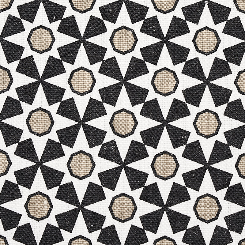 Serendipity Fabric, Black/Taupe