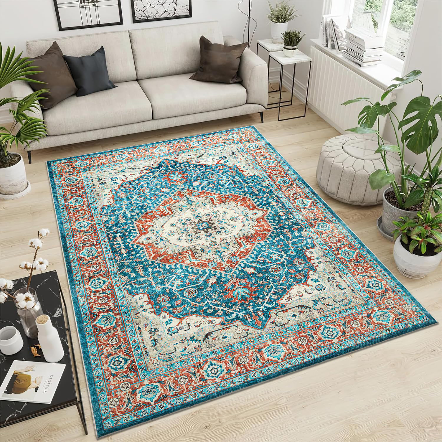 East Urban Home Cashmere Machine Tufted Area Rug ( Low-Pile Traditional ...