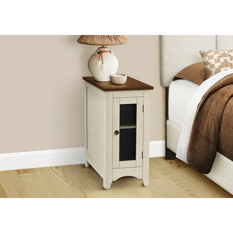 Table de chevet pour chambre à coucher, table de chevet, table d'appoint étroite pour chambre à coucher et salon, Blanc