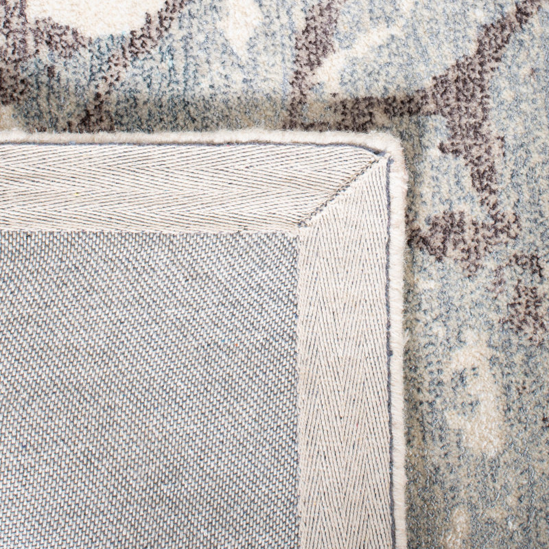 Tapis gris / ivoire touffeté à la main Banham, Tapis de couloir 2 pi 3 po x 8 pi